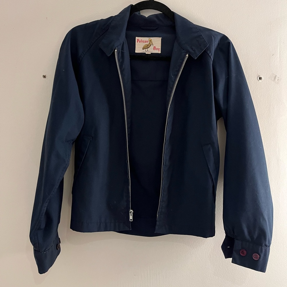 Vintage Women’s Navy Blue Zip-Up Jacket